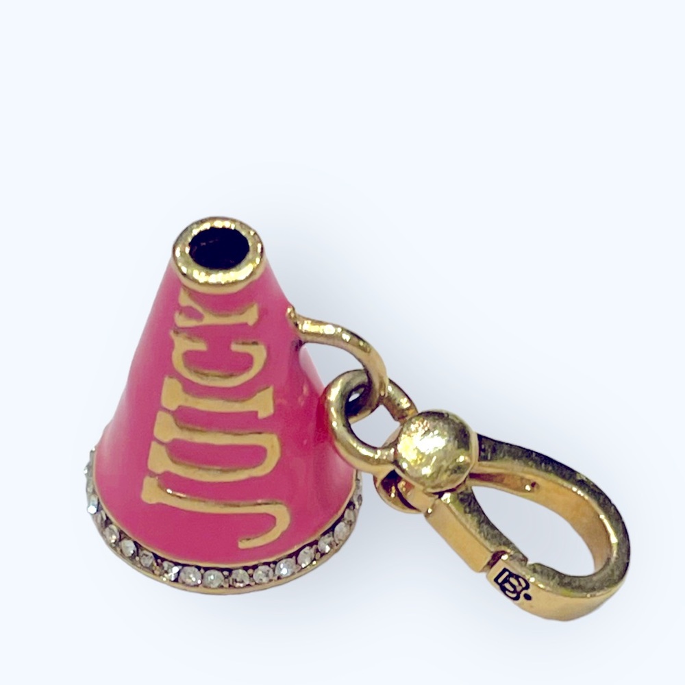 Juicy couture charm: bright pink juicy megaphone cheerleader charm clip-on charm